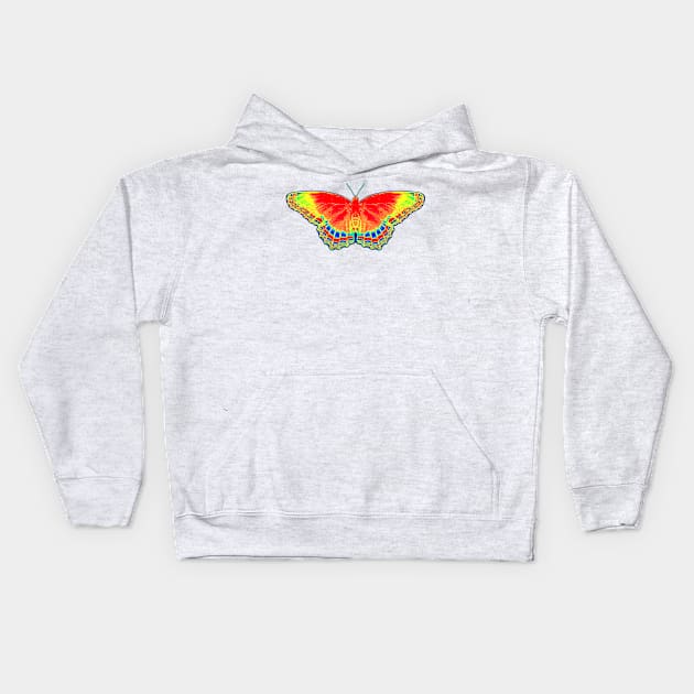 Colorful Butterfly - Red Kids Hoodie by JeanGregoryEvans1